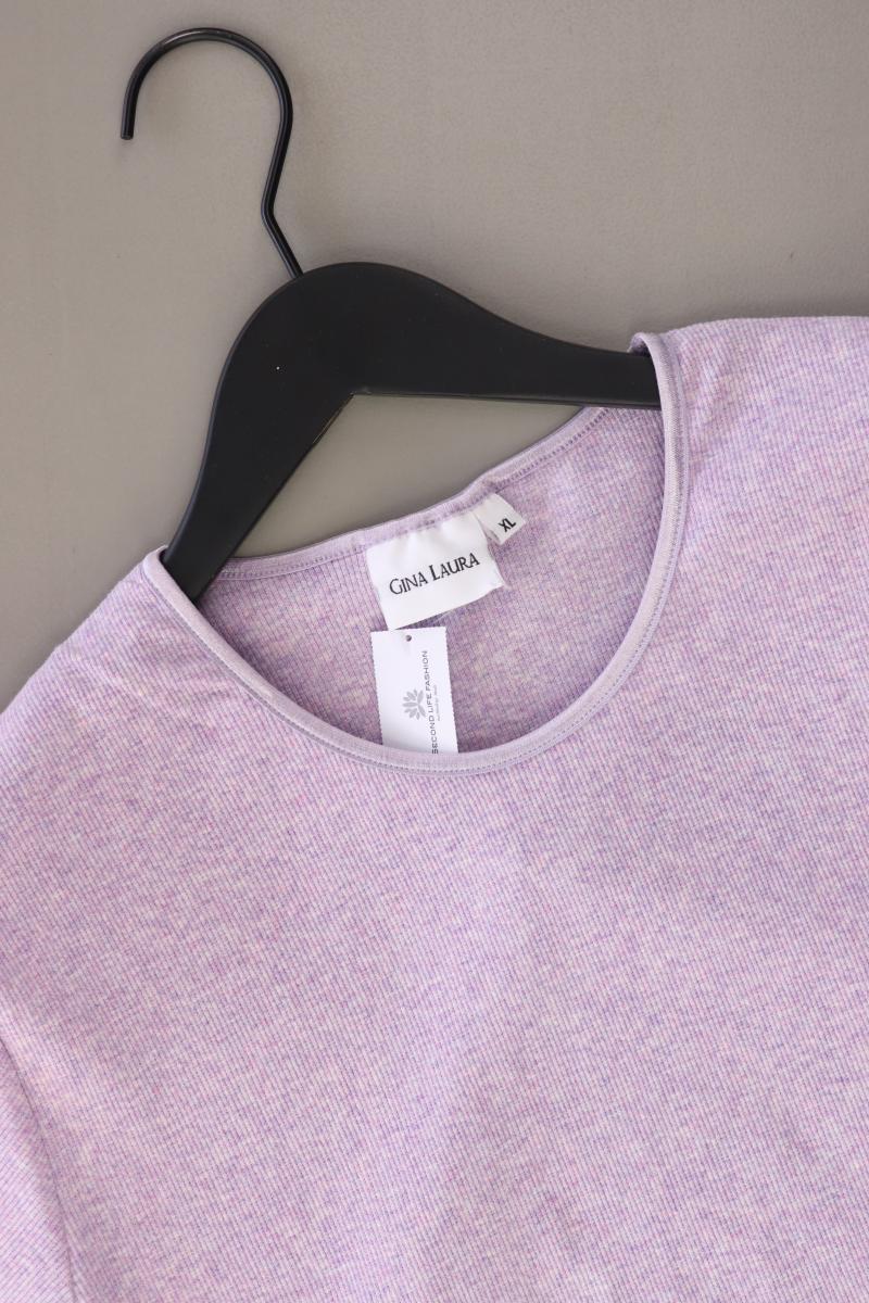 Gina Laura T-Shirt Gr. XL Kurzarm Vintage lila aus Baumwolle