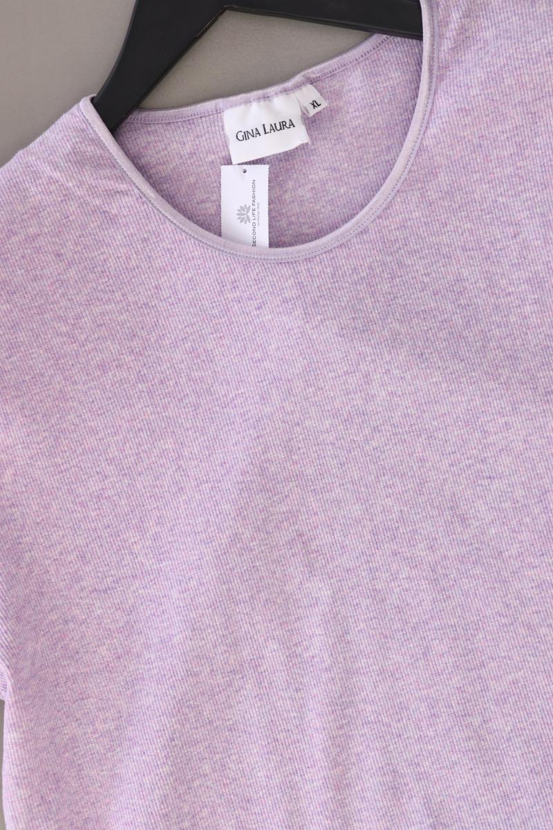 Gina Laura T-Shirt Gr. XL Kurzarm Vintage lila aus Baumwolle