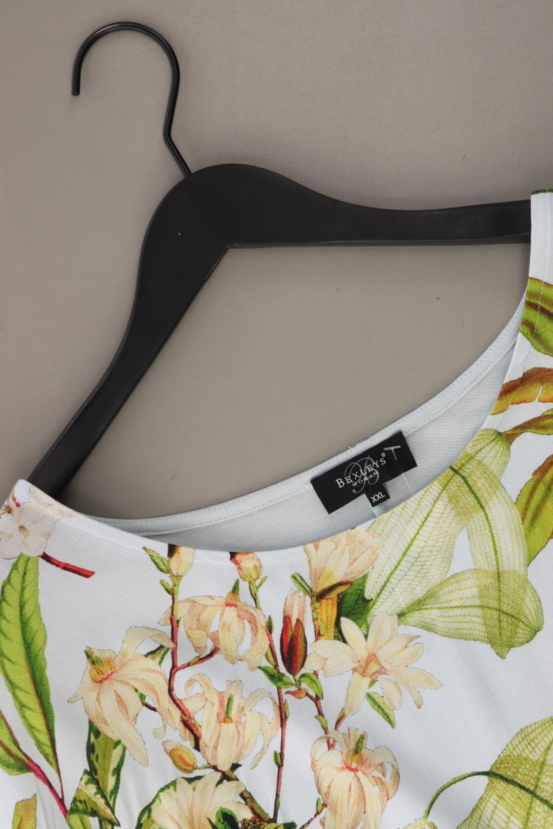 Bexleys Bluse Gr. XXL mit Blumenmuster Kurzarm blau aus Viskose