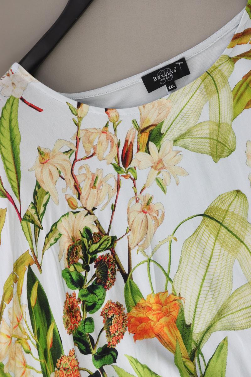 Bexleys Bluse Gr. XXL mit Blumenmuster Kurzarm blau aus Viskose