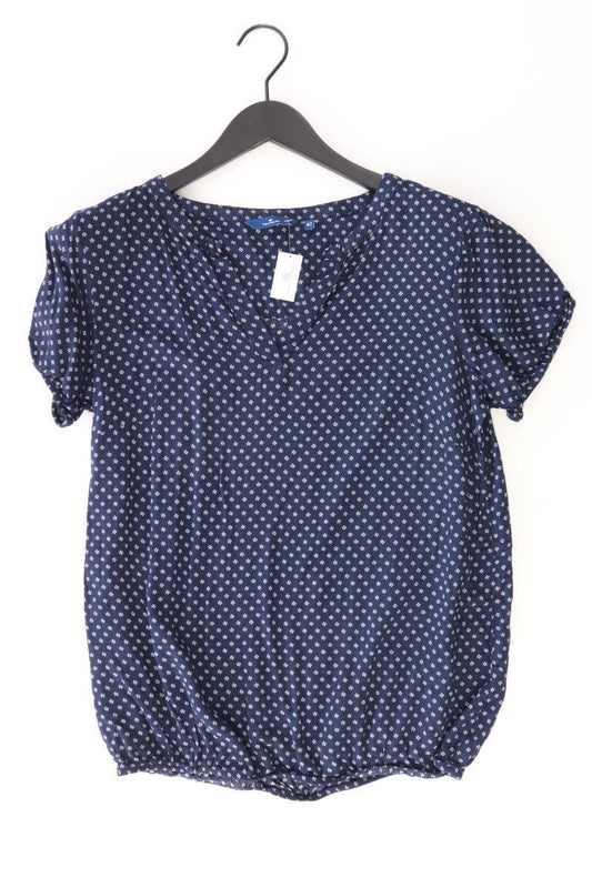 Tom Tailor Kurzarmbluse Gr. 42 blau aus Viskose