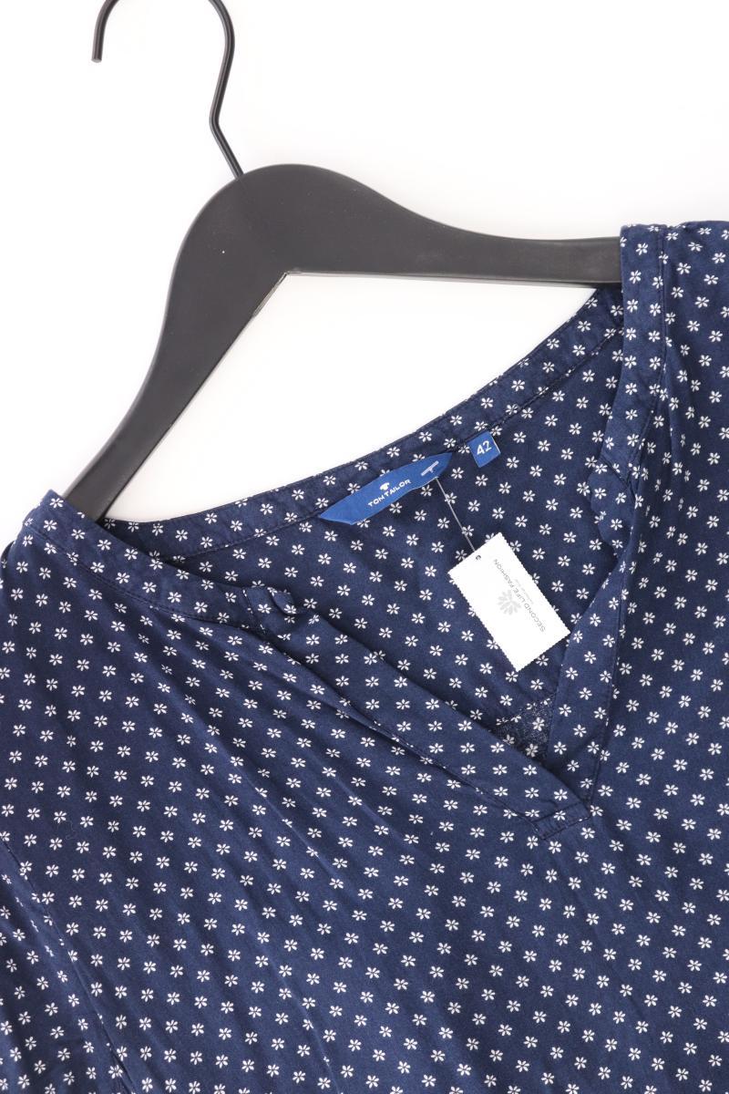 Tom Tailor Kurzarmbluse Gr. 42 blau aus Viskose