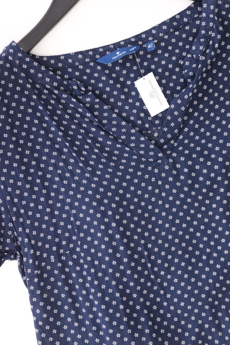 Tom Tailor Kurzarmbluse Gr. 42 blau aus Viskose