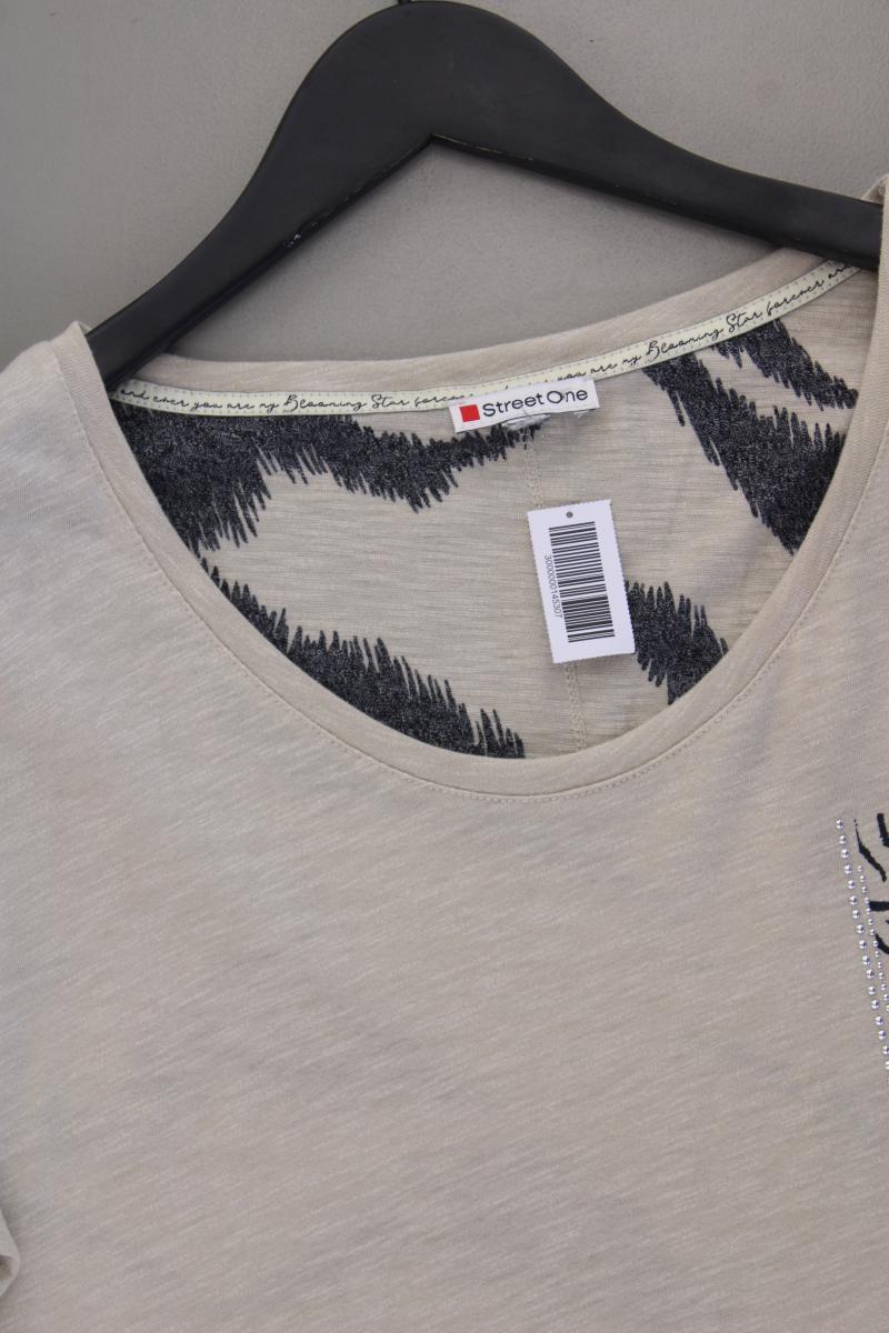 Street One T-Shirt Gr. 48 Kurzarm creme