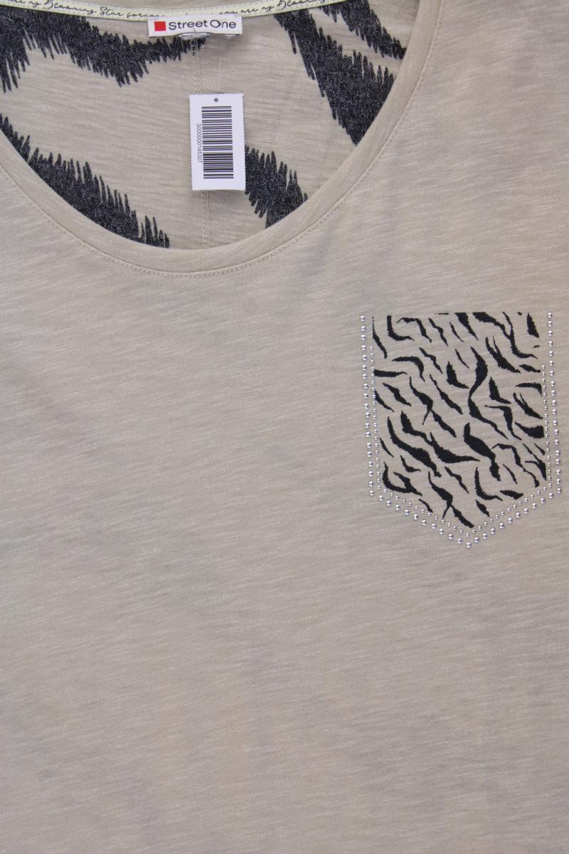 Street One T-Shirt Gr. 48 Kurzarm creme