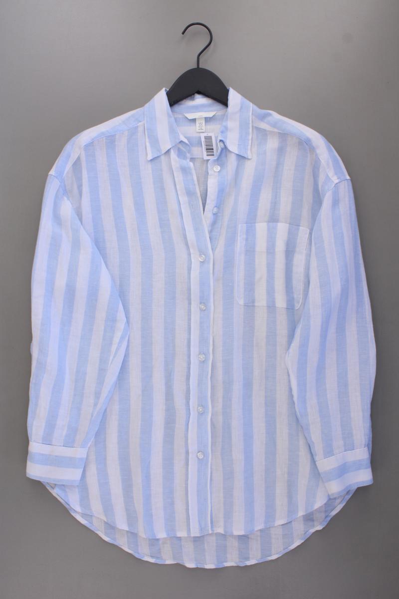 H&M Oversize Leinenbluse Gr. XS gestreift neuwertig Langarm blau