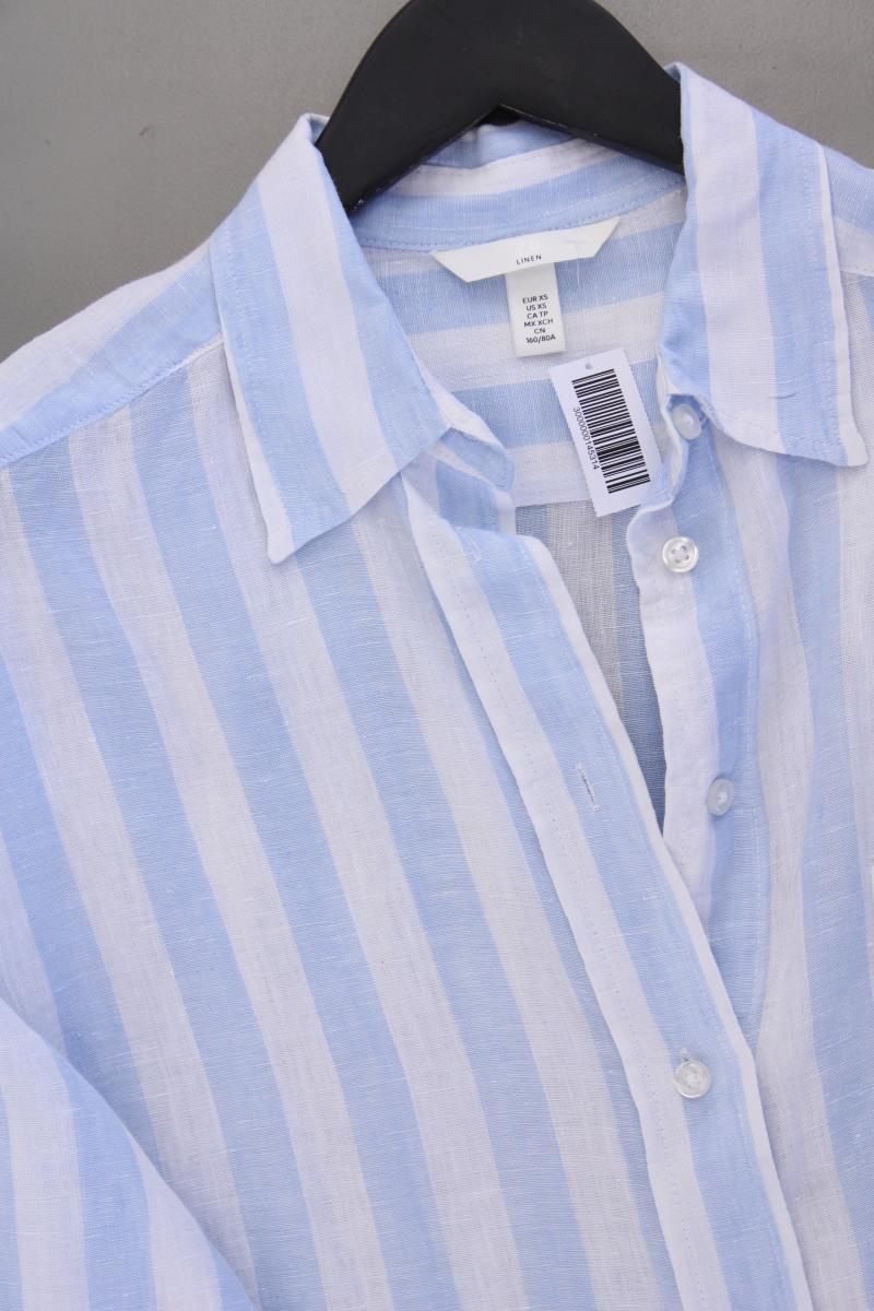 H&M Oversize Leinenbluse Gr. XS gestreift neuwertig Langarm blau