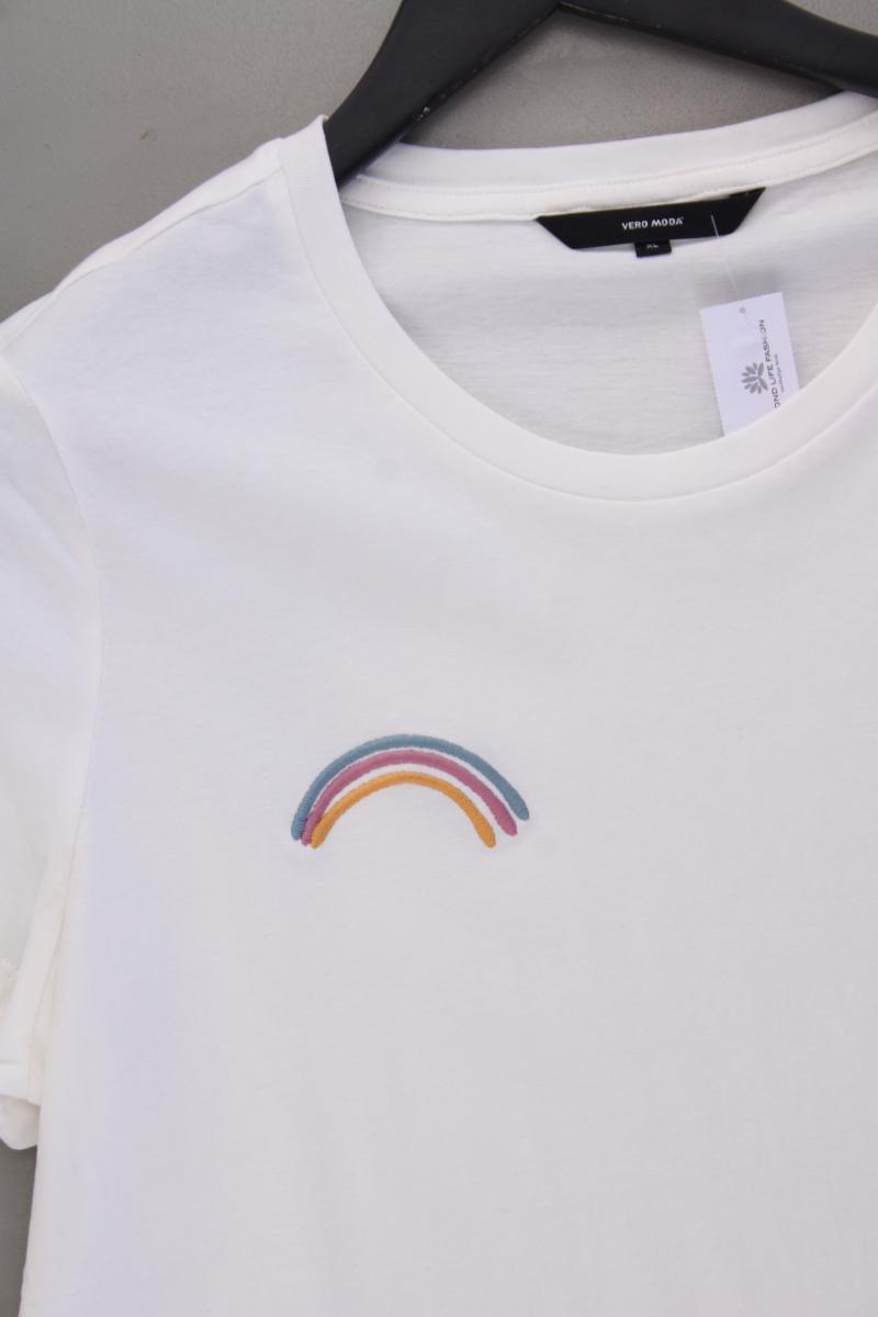 Vero Moda Shirt Gr. XL Kurzarm weiß aus Baumwolle