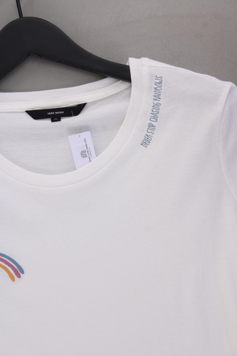 Vero Moda Shirt Gr. XL Kurzarm weiß aus Baumwolle