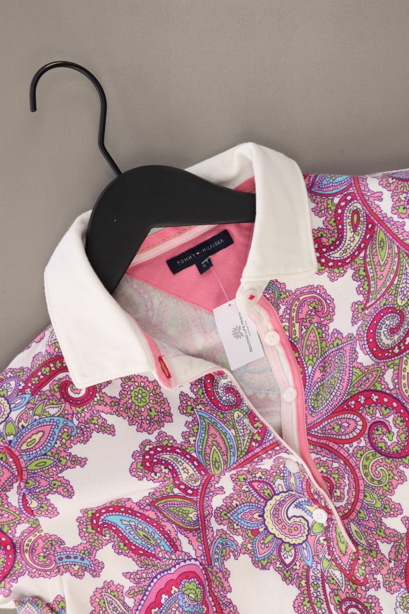 Tommy Hilfiger Poloshirt Gr. S mit Paisleymuster Kurzarm rosa aus Baumwolle