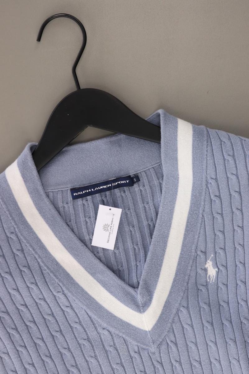 Ralph Lauren Sport Shirt mit V-Ausschnitt Gr. S Kurzarm Vintage blau