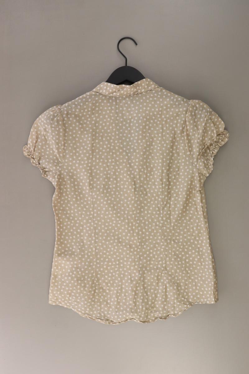 More&More Bluse mit Seide Gr. 36 gepunktet Kurzarm creme aus Baumwolle