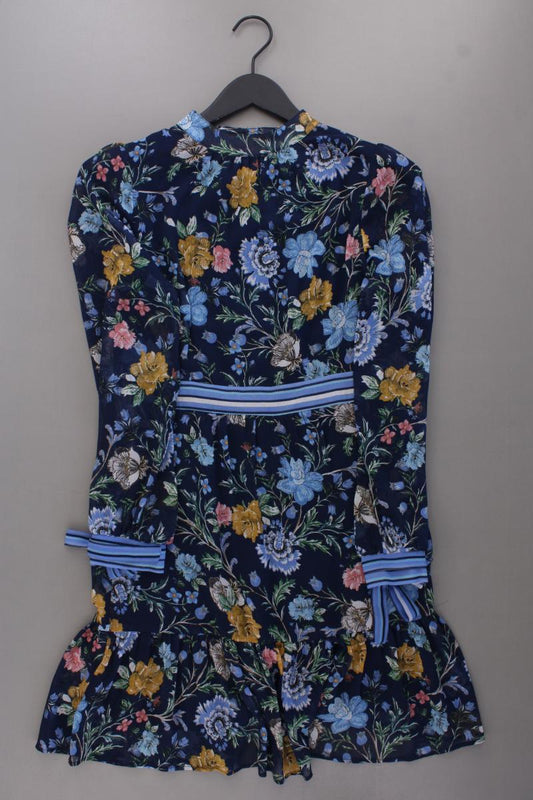 Orsay Chiffonkleid Gr. 36 mit Blumenmuster Langarm blau aus Polyester