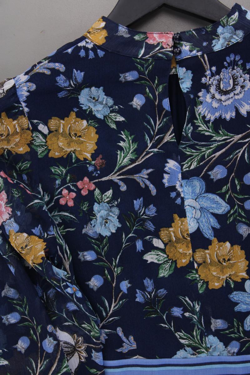 Orsay Chiffonkleid Gr. 36 mit Blumenmuster Langarm blau aus Polyester