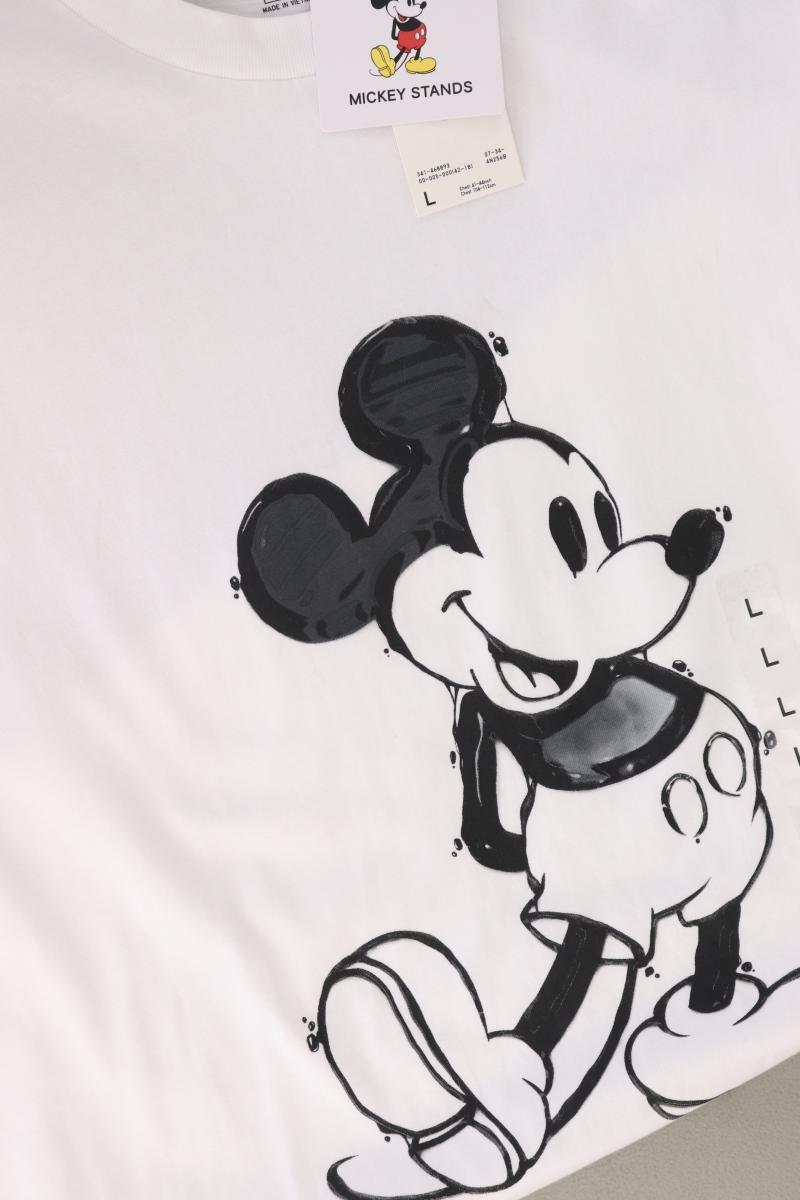 Uniqlo Mickey Mouse Shirt für Herren Gr. L neu mit Etikett Kurzarm weiß