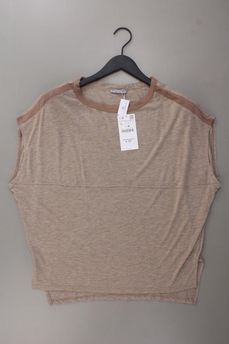 Zara T-Shirt Gr. L neu mit Etikett Kurzarm braun aus Polyester