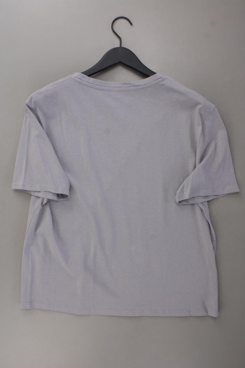 Zara Shirt mit V-Ausschnitt Gr. L neu mit Etikett Kurzarm grau aus Baumwolle