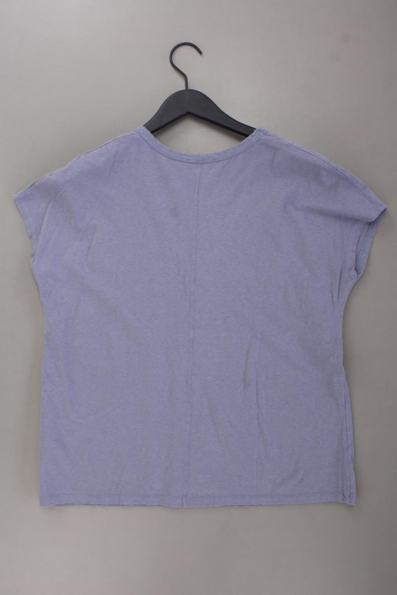 Zara Shirt mit V-Ausschnitt Gr. L neu mit Etikett Kurzarm blau aus Baumwolle