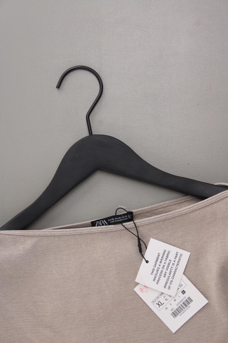 Zara T-Shirt Gr. XL neu mit Etikett Kurzarm creme aus Baumwolle