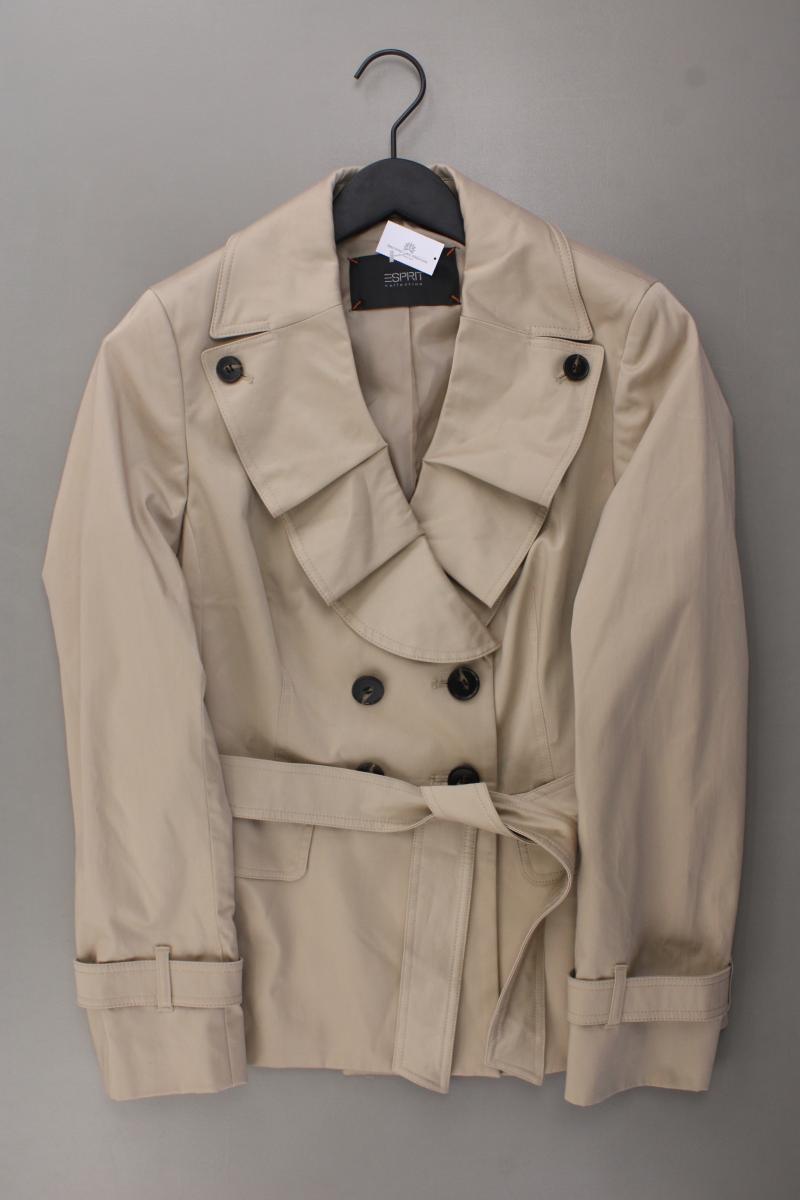 Esprit Collection Classic Jacke Gr. 40 mit Gürtel creme aus Baumwolle