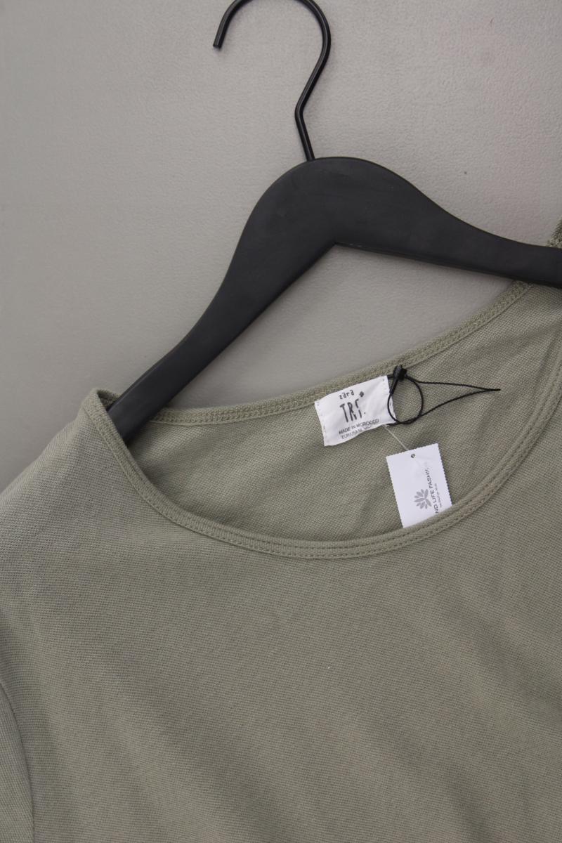 TRF Zara T-Shirt Gr. M Kurzarm olivgrün aus Baumwolle