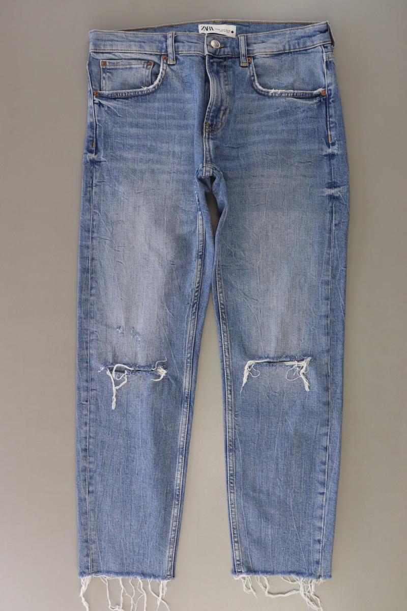 Zara Straight Jeans Gr. 38 blau aus Baumwolle