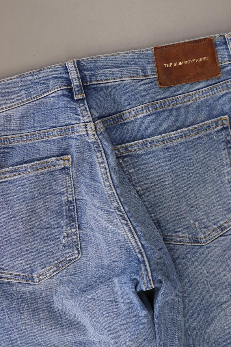 Zara Straight Jeans Gr. 38 blau aus Baumwolle