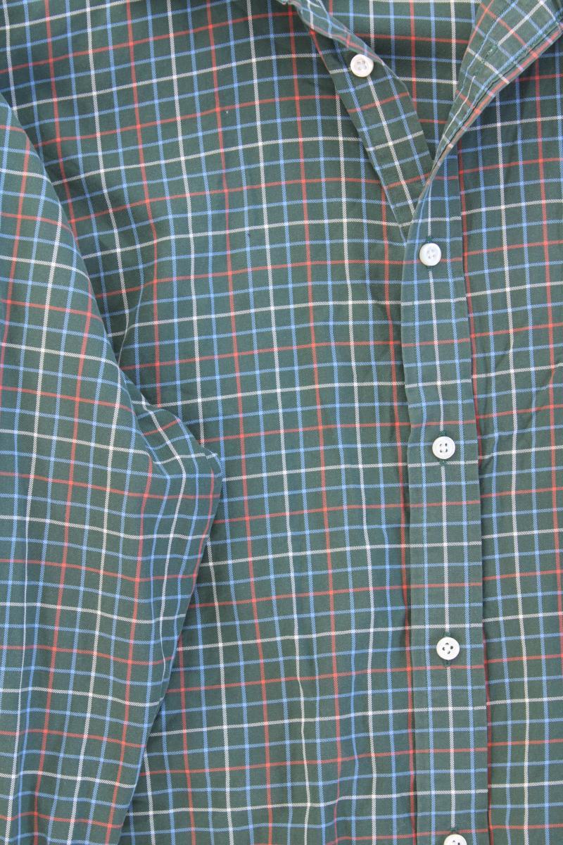Lands' End Langarmhemd für Herren Gr. Hemdgröße 43 geometrisches Muster grün