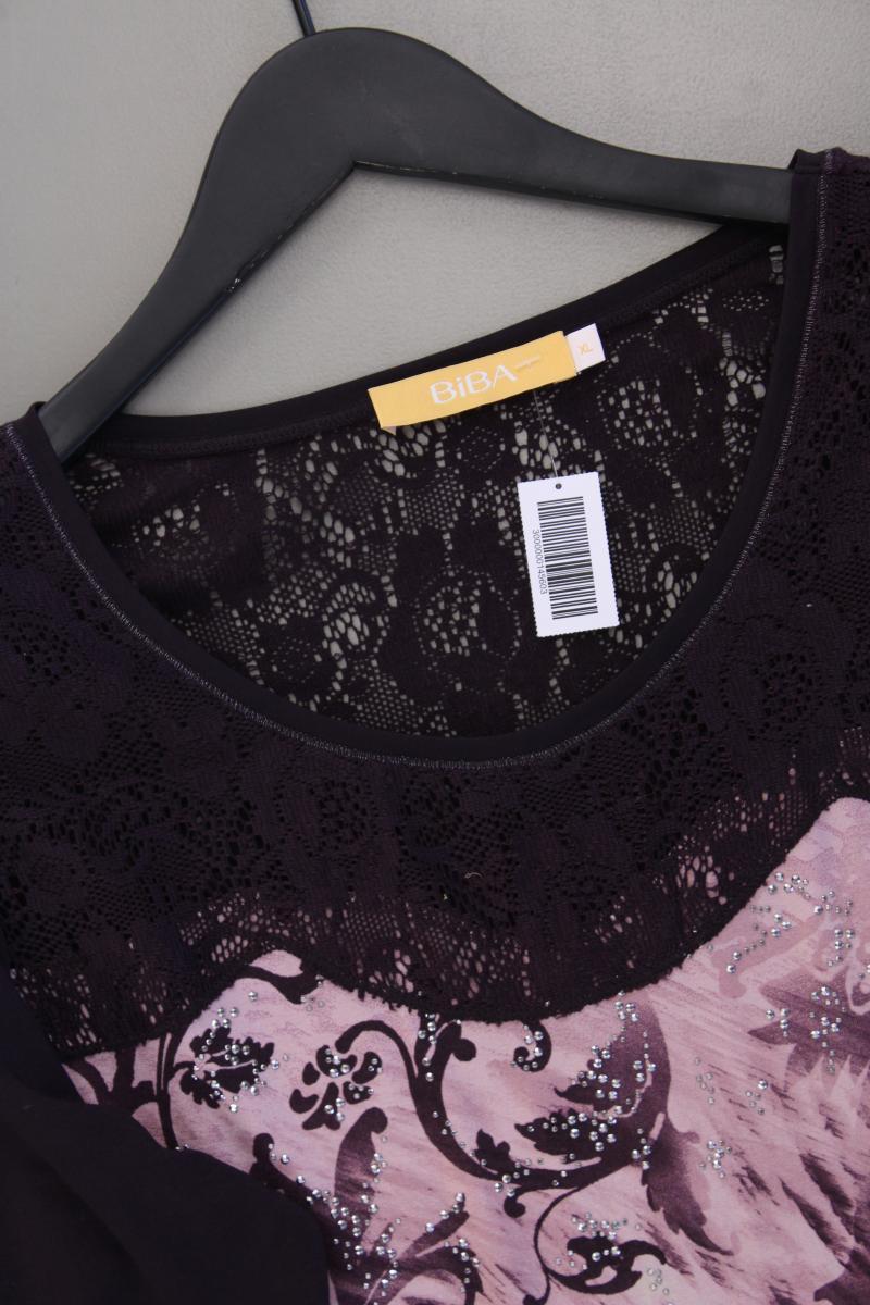 Biba Printshirt Gr. XL 3/4 Ärmel lila aus Viskose