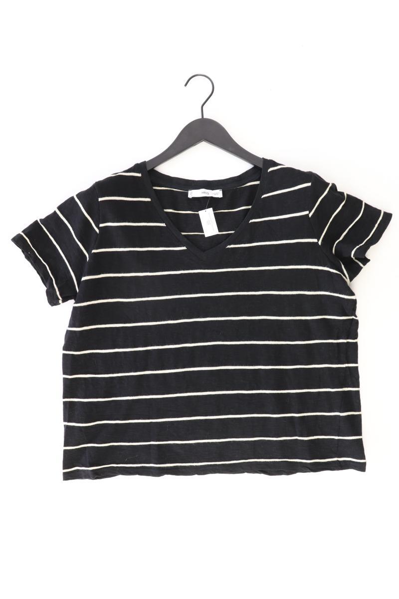 Mango Ringelshirt Gr. XL gestreift Kurzarm schwarz aus Baumwolle