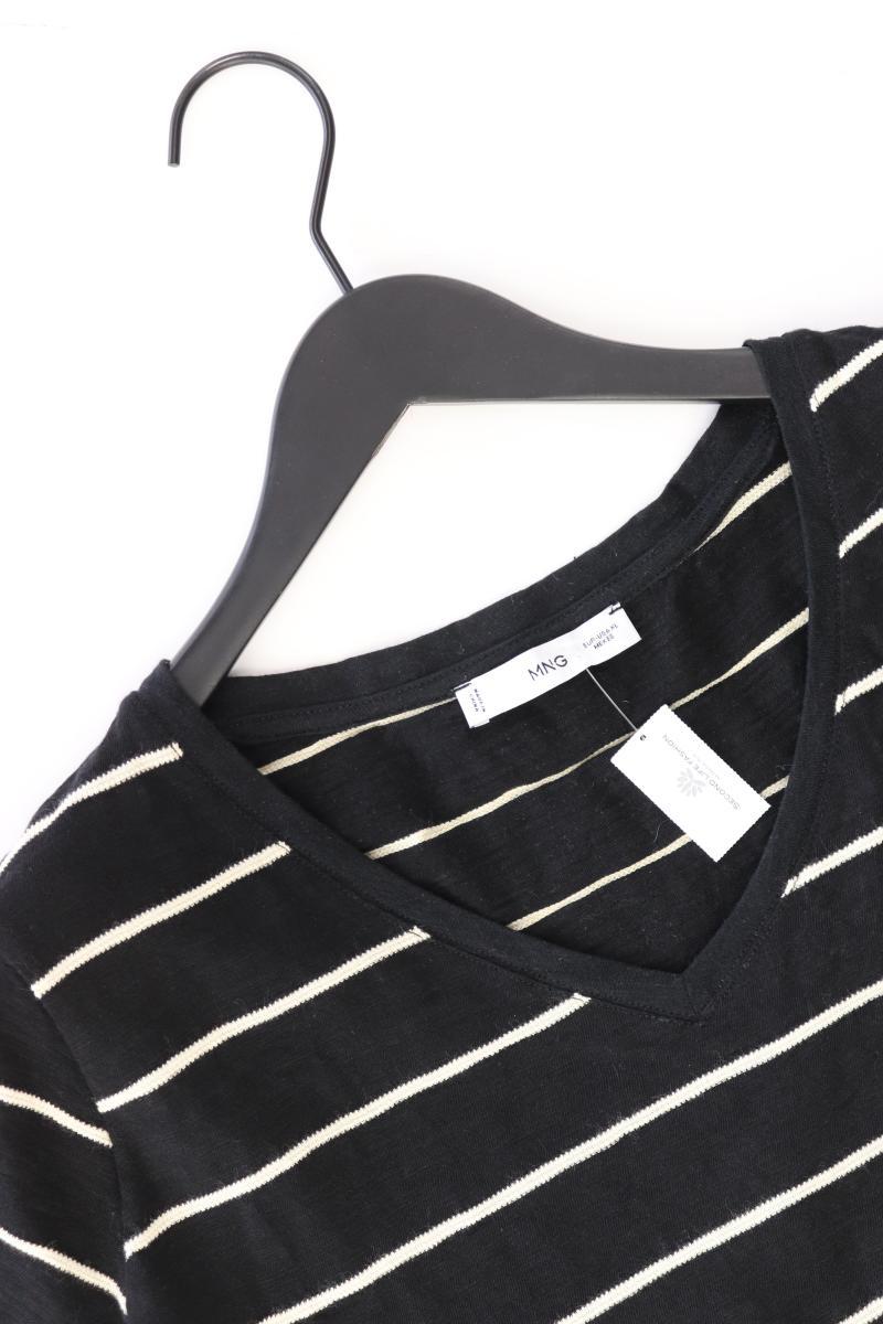Mango Ringelshirt Gr. XL gestreift Kurzarm schwarz aus Baumwolle