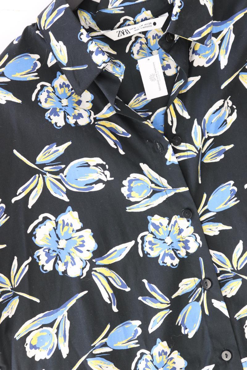 Zara Regular Tunika Gr. M mit Blumenmuster neuwertig blau aus Baumwolle