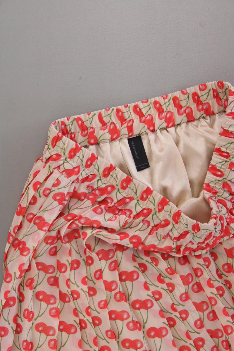 Rock mit Kirschmuster Gr. S creme aus Polyester
