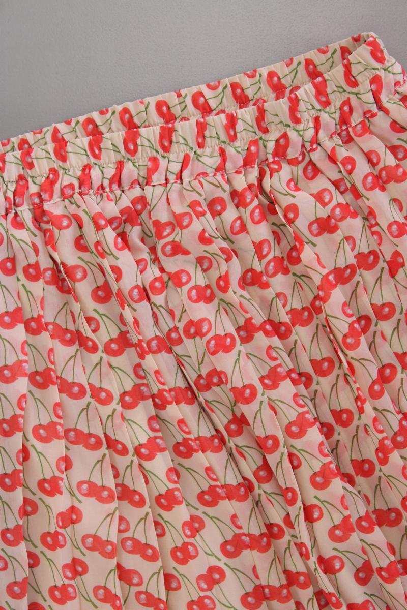 Rock mit Kirschmuster Gr. S creme aus Polyester