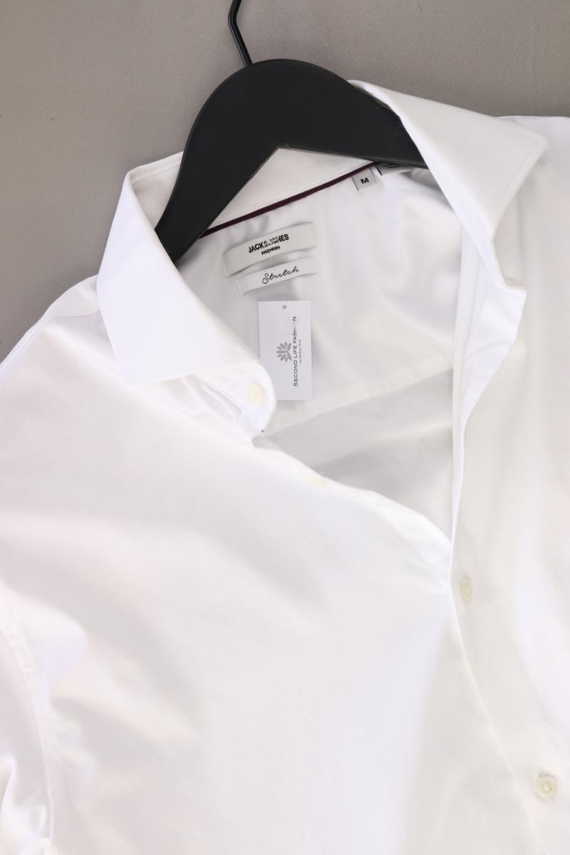 Jack & Jones Langarmhemd für Herren Gr. M weiß aus Baumwolle