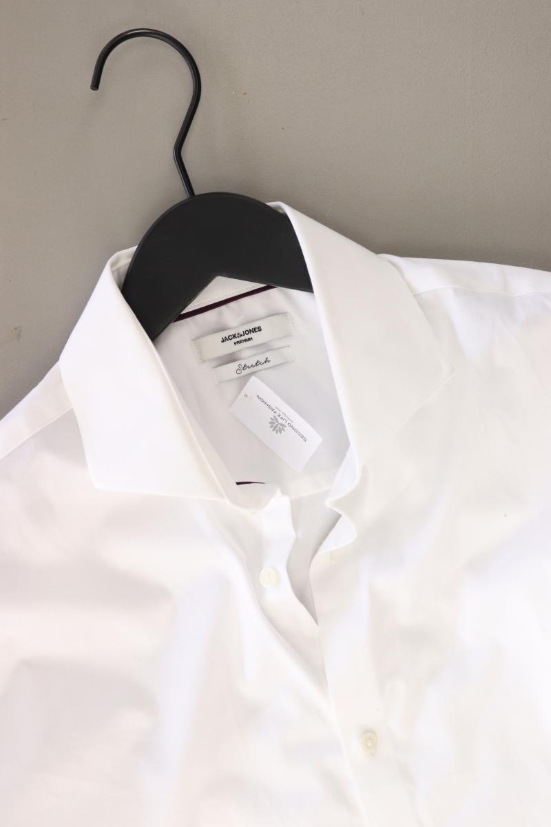 Jack & Jones Langarmhemd für Herren Gr. M weiß aus Baumwolle