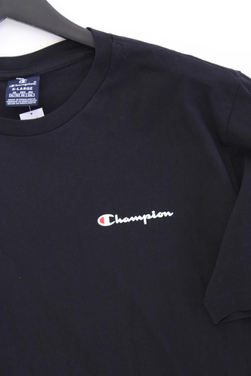 Champion T-Shirt für Herren Gr. XL Kurzarm schwarz aus Baumwolle