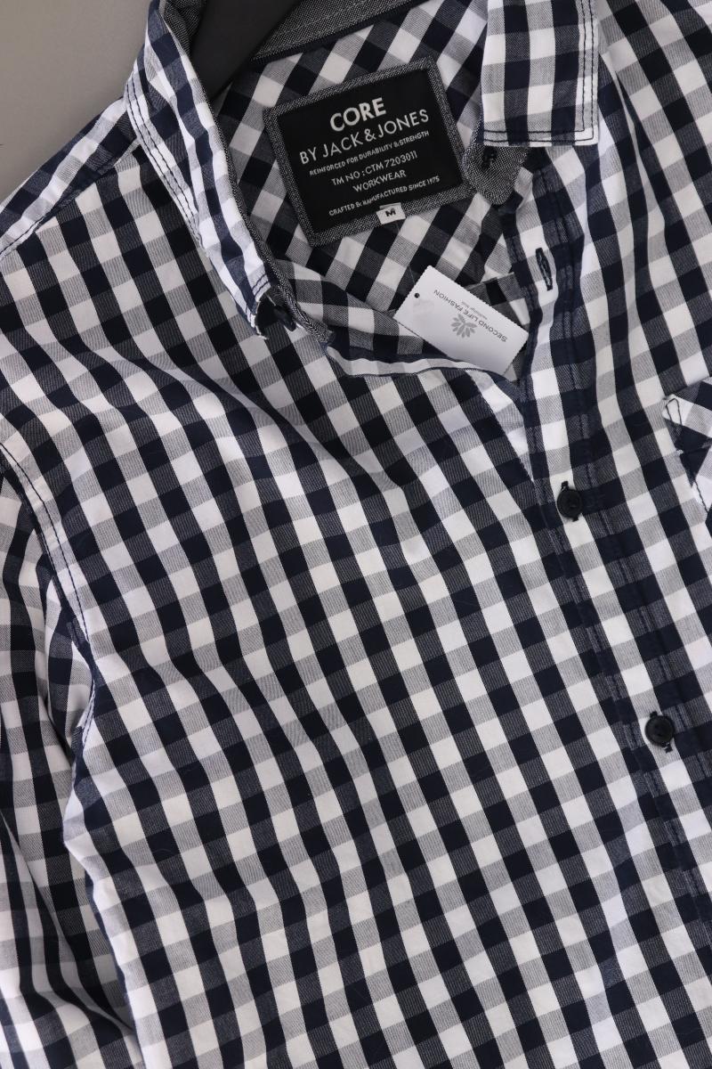 Jack & Jones Karohemd für Herren Gr. M kariert Langarm blau aus Baumwolle