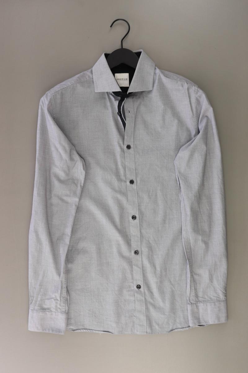 Jack & Jones Langarmhemd für Herren Gr. M grau aus Baumwolle