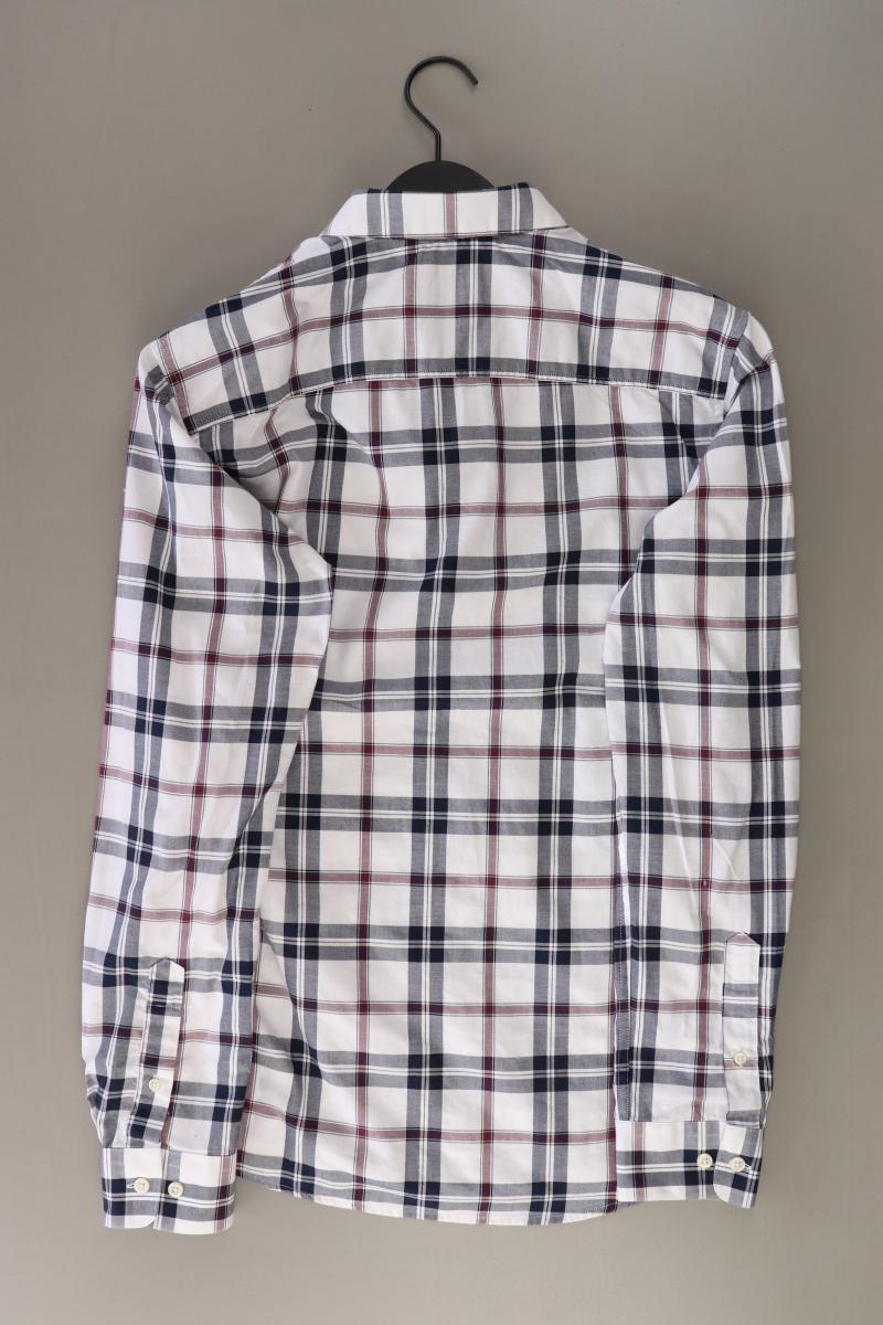 Jack & Jones Karohemd für Herren Gr. M kariert Langarm weiß aus Baumwolle