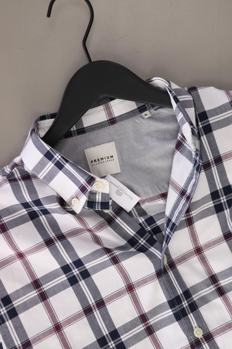 Jack & Jones Karohemd für Herren Gr. M kariert Langarm weiß aus Baumwolle