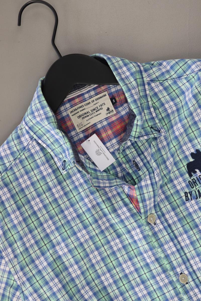 Jack & Jones Karohemd für Herren Gr. M kariert Kurzarm grün aus Baumwolle