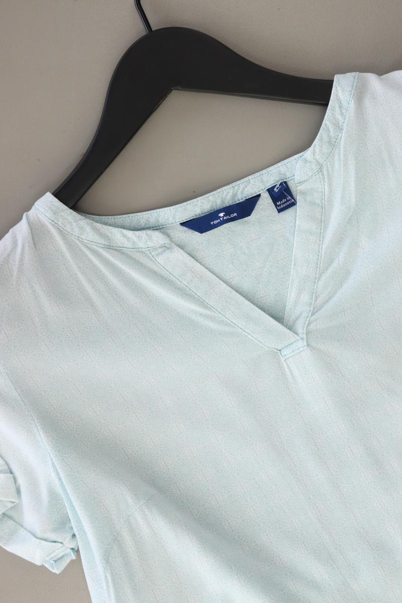 Tom Tailor Kurzarmbluse Gr. 34 blau aus Viskose