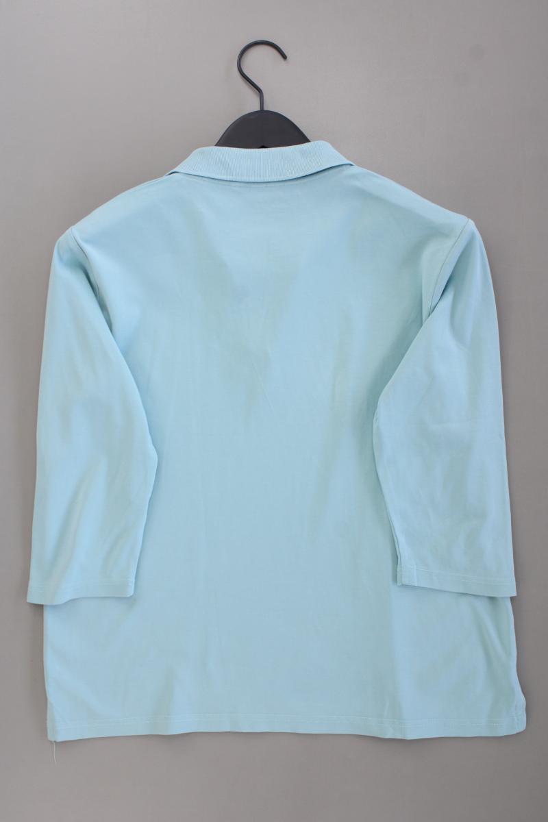 Adagio Poloshirt Gr. 44 neuwertig 3/4 Ärmel blau aus Baumwolle