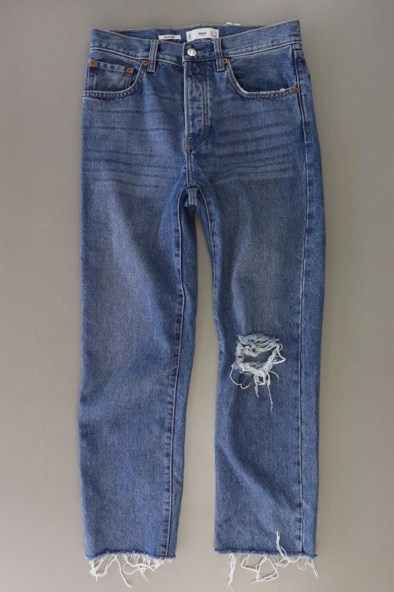 Mango Straight Jeans Gr. 36 Modell Havana blau aus Baumwolle