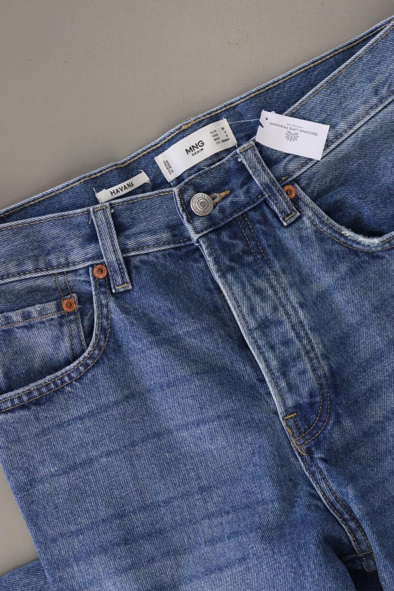 Mango Straight Jeans Gr. 36 Modell Havana blau aus Baumwolle