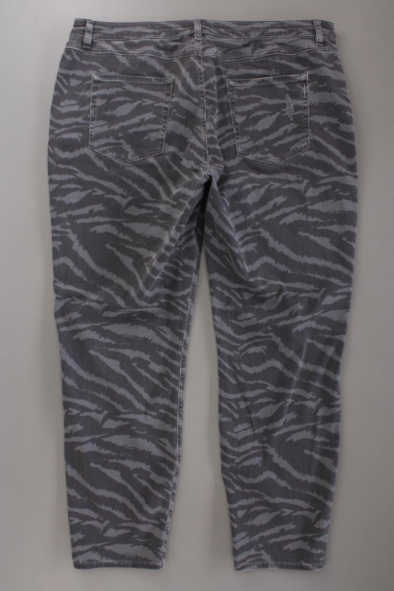 Monari Skinny Jeans Gr. 48 mit Tierdruck grau