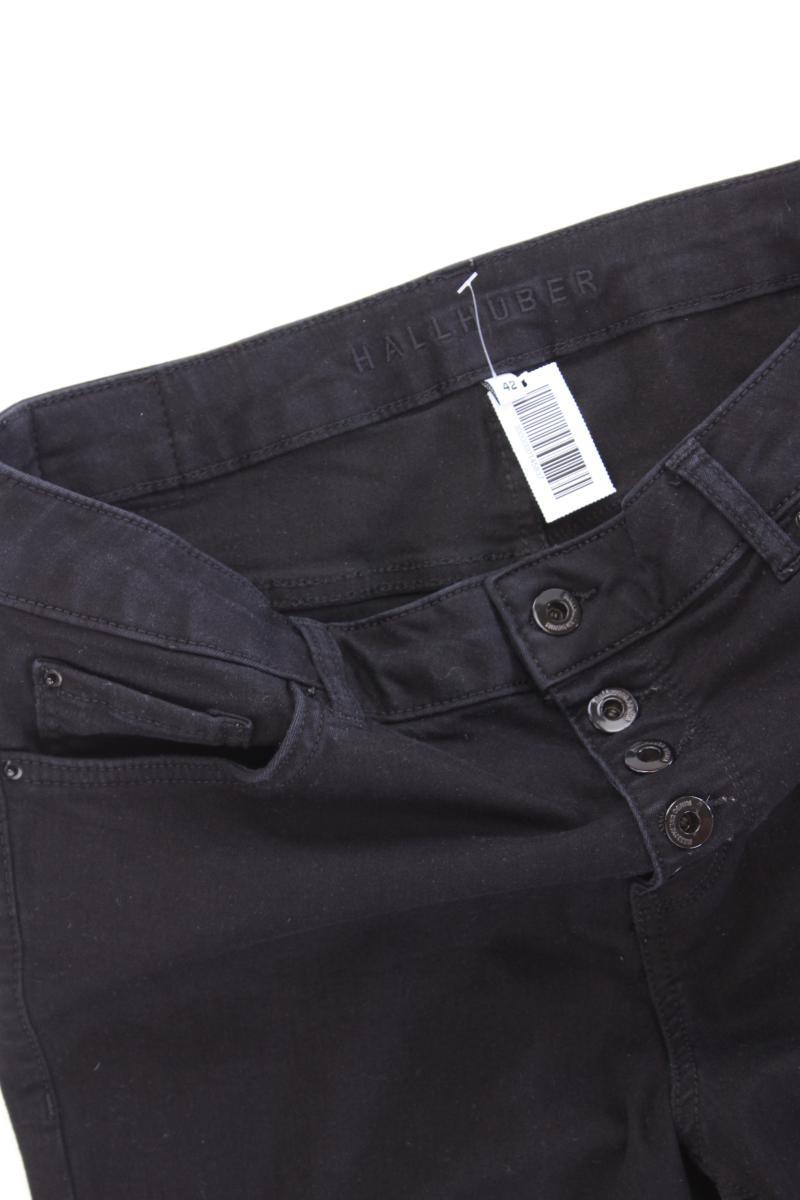 Hallhuber Skinny Jeans Gr. 42 schwarz aus Baumwolle