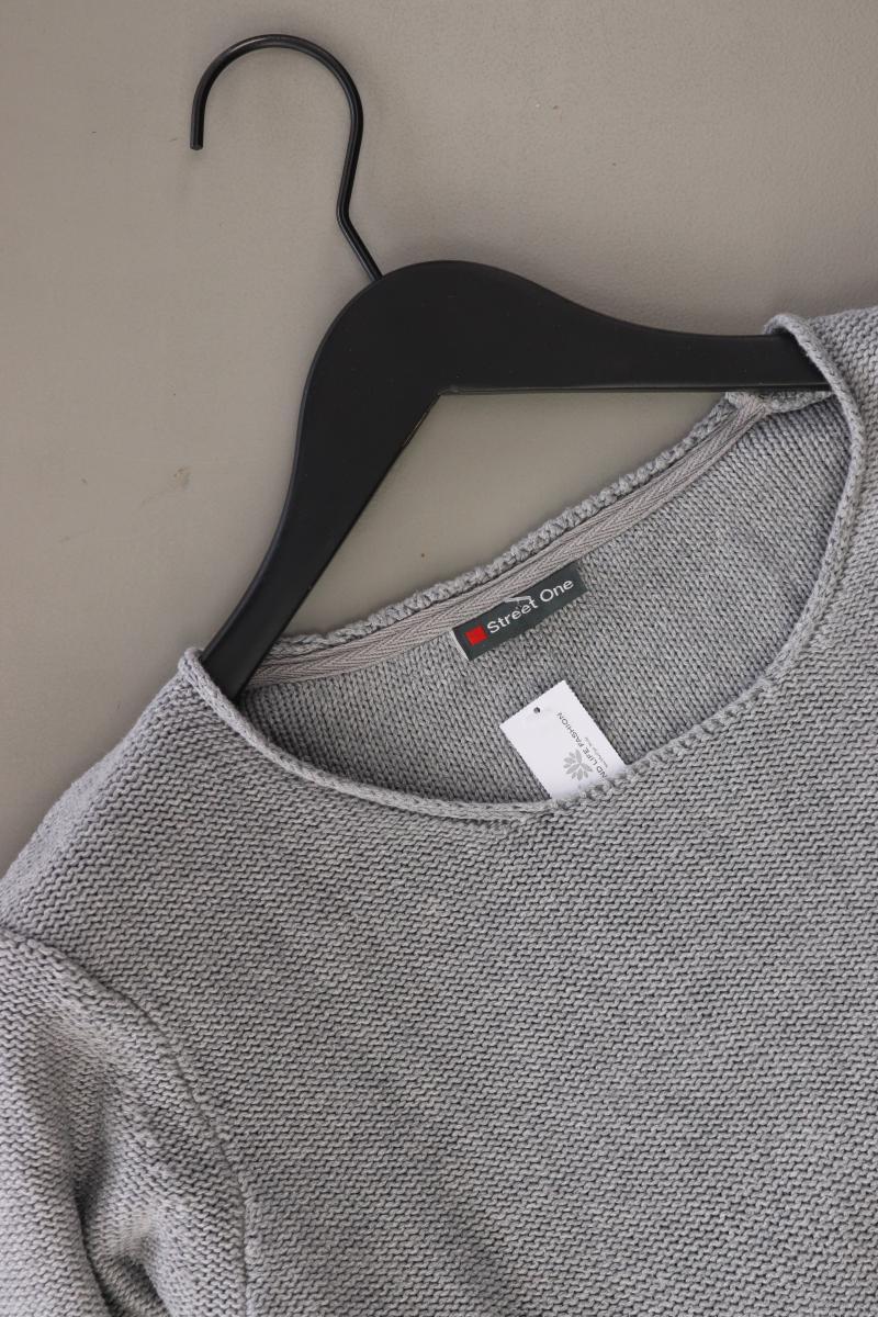 Street One Feinstrickpullover Gr. 44 grau aus Baumwolle