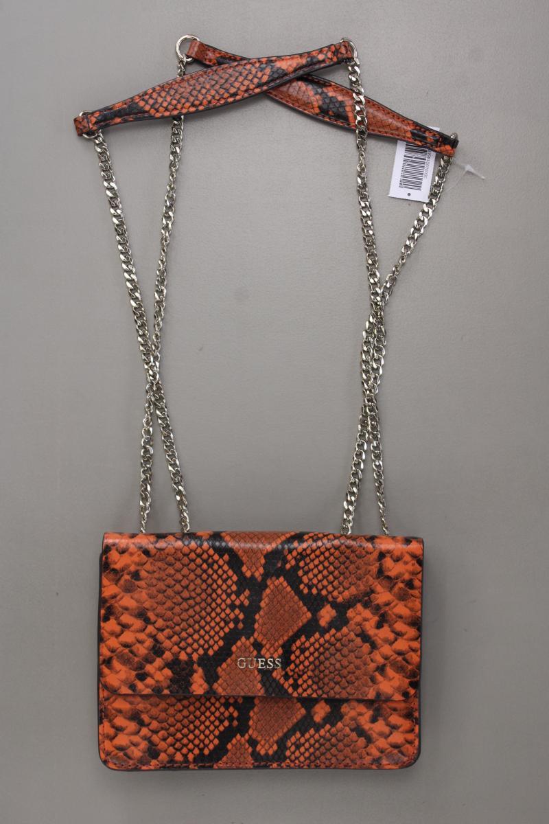 Guess Schultertasche mit Tierdruck neuwertig orange aus Kunstleder